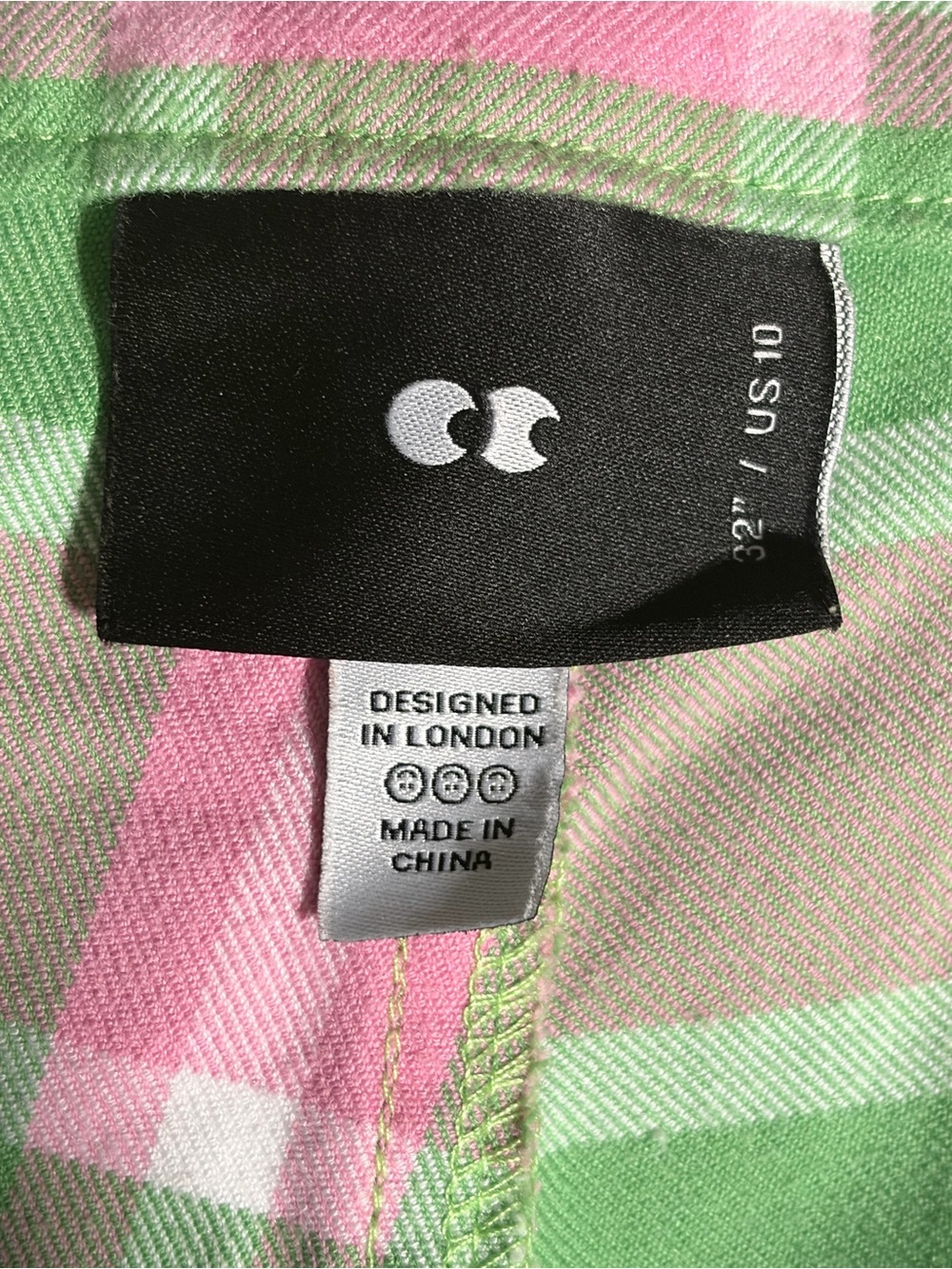 Lazy Oaf Green and Pink Check Pants - Picture 4 of 5